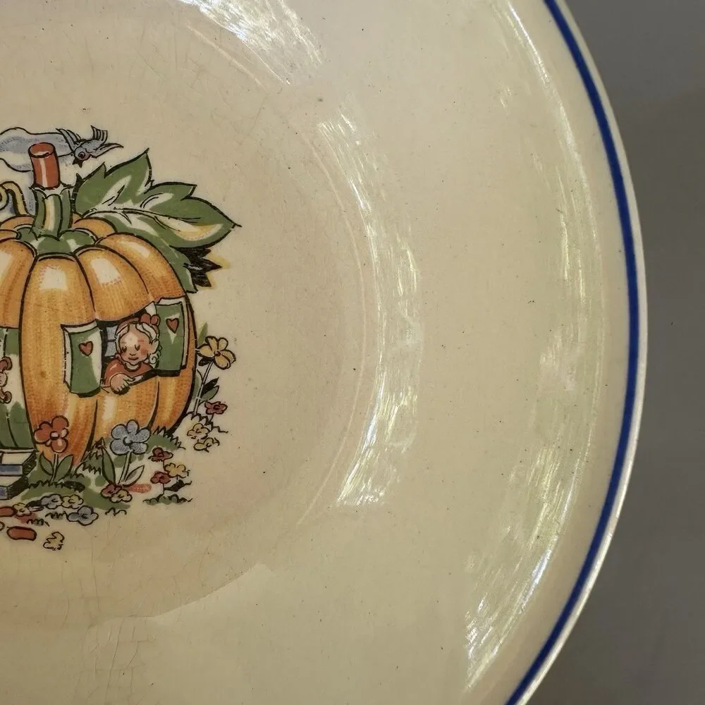 Vintage Salem China Peter Peter Pumpkin Eater Child Bowl Quaker Lady Z USA